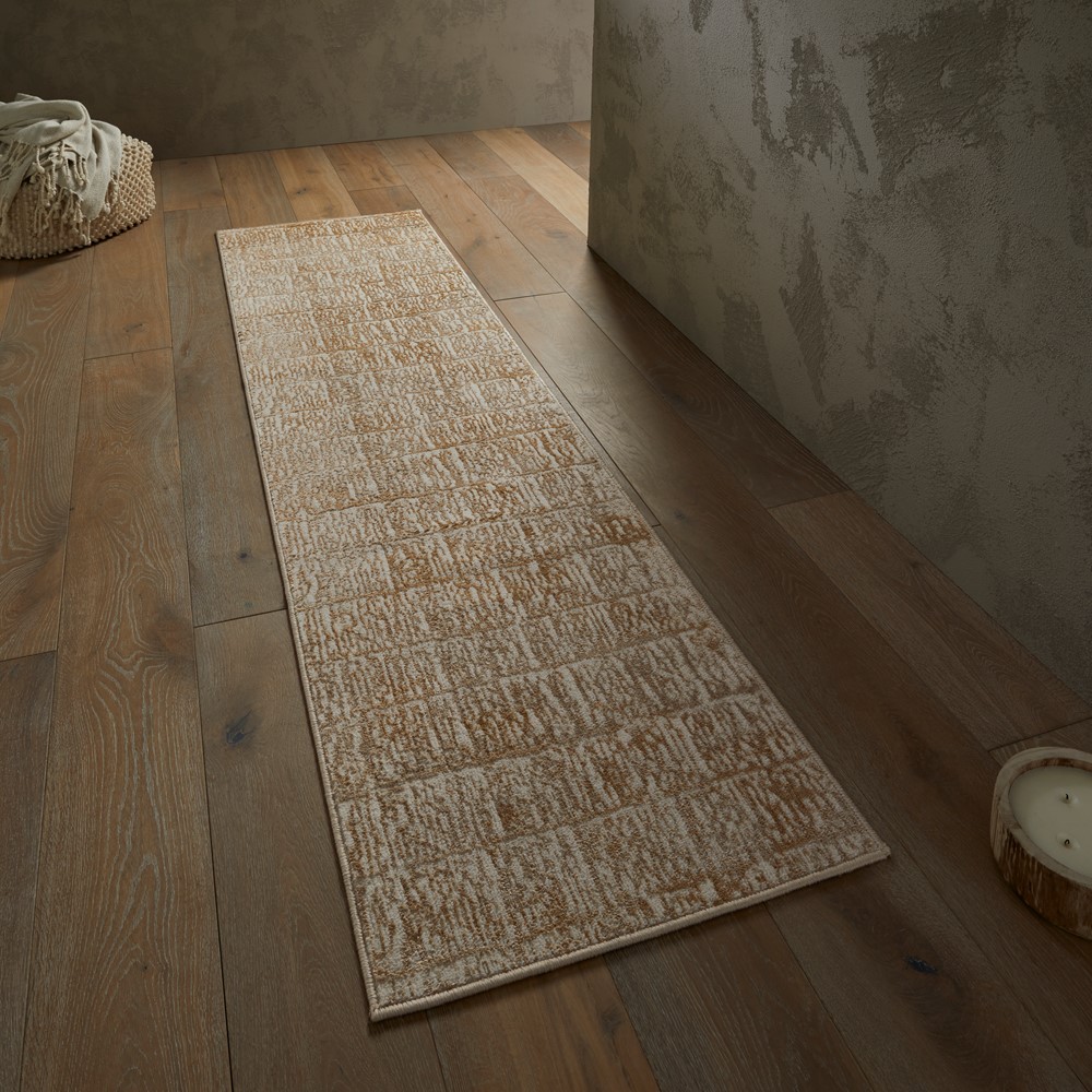 Manhattan 709 J Runner Rugs in Distressed Modern Beige